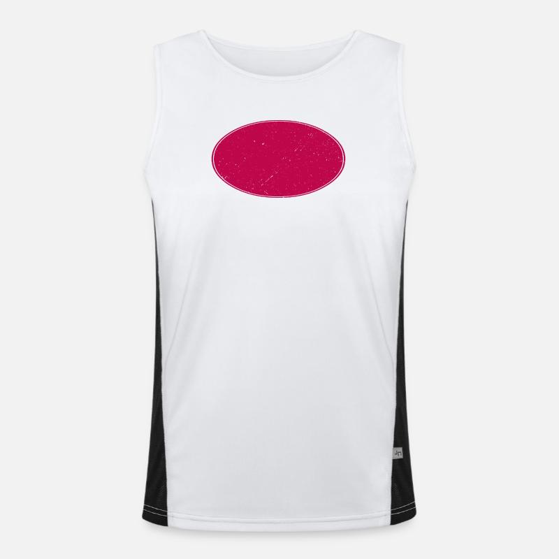 Ovaler Background schmutzig weinrot Funktionelles Kontrast-Tank Top für Männer 