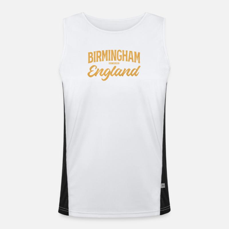 Birmingham England Vintage Script Funktionelles Kontrast-Tank Top für Männer 