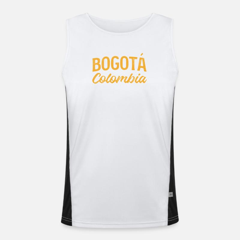 Bogotá Colombie Script Logo Débardeur respirant contrasté Homme 
