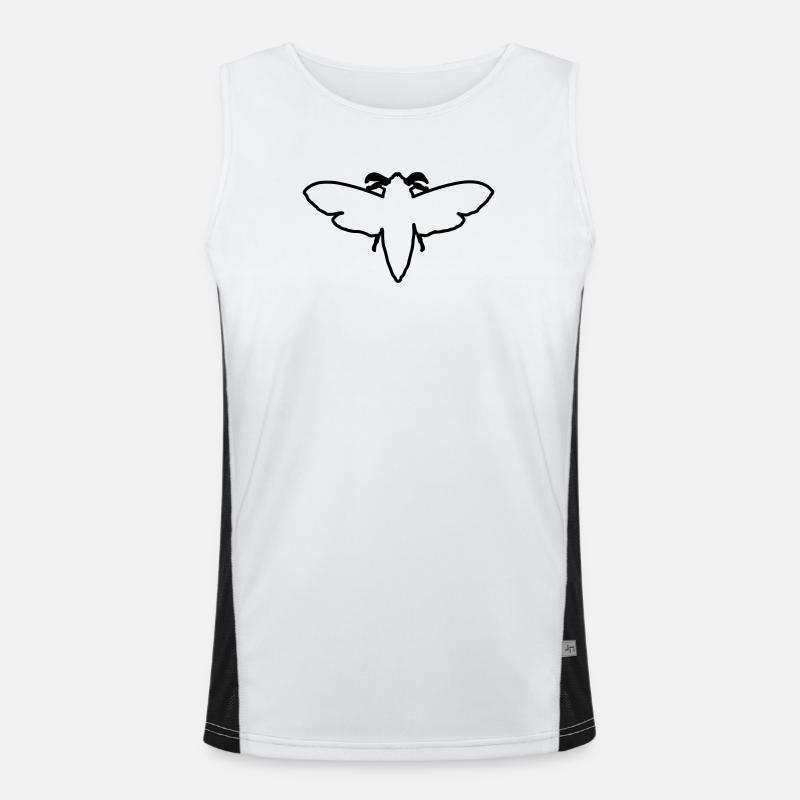 Moth 2 - Men's Functional Contrast Tank Top  - white/black