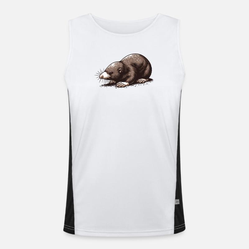 Mole - Men's Functional Contrast Tank Top - white/black