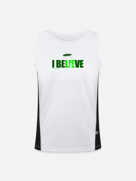 i believe - Men's Functional Contrast Tank Top  - white/black
