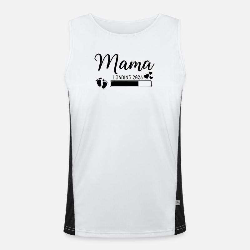 Mama Loading 2026 - Men's Functional Contrast Tank Top  - white/black