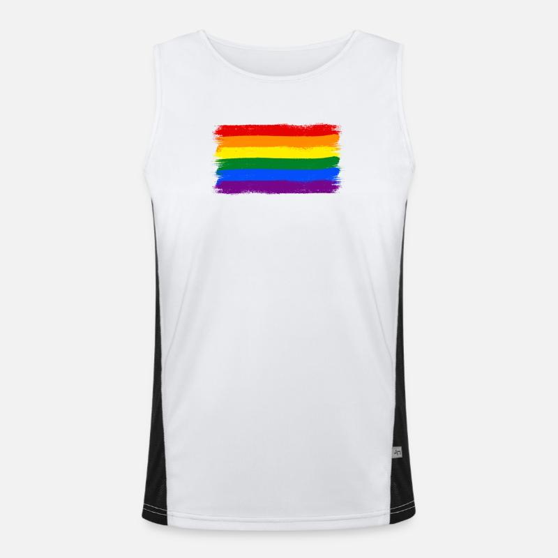 Drapeau arc-en-ciel LGBTQ+ Débardeur respirant contrasté Homme 