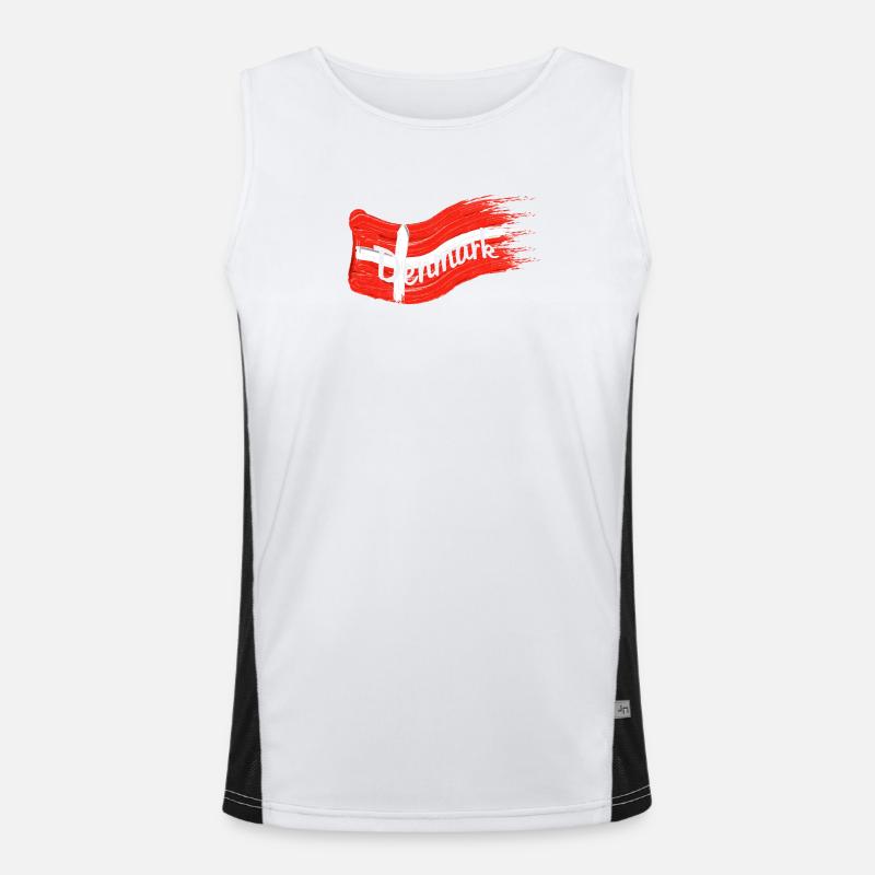 Drapeau danois Débardeur respirant contrasté Homme 