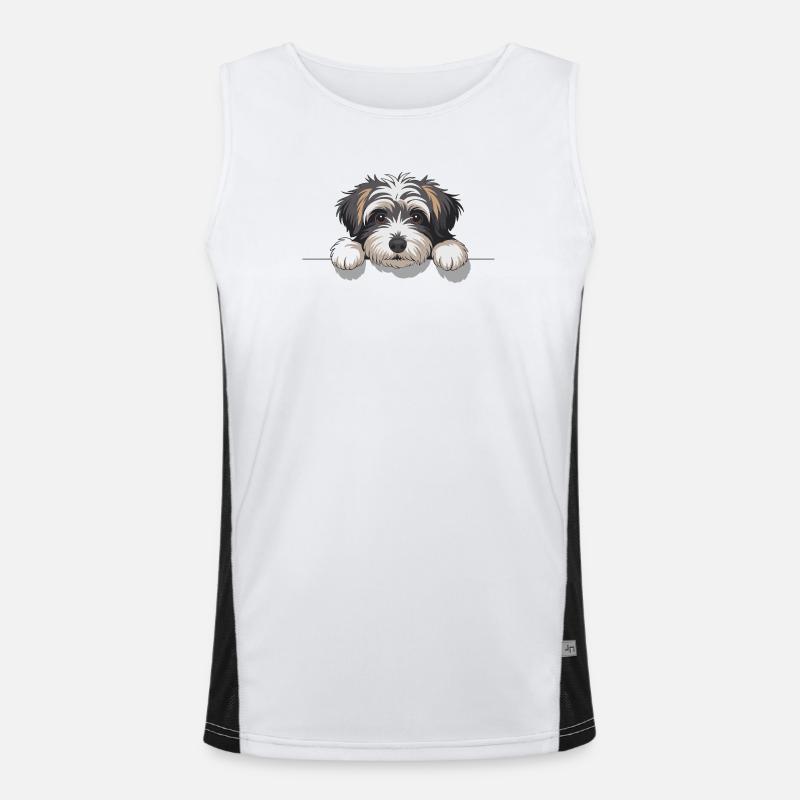 Dog's eye on the edge Men's Functional Contrast Tank Top 