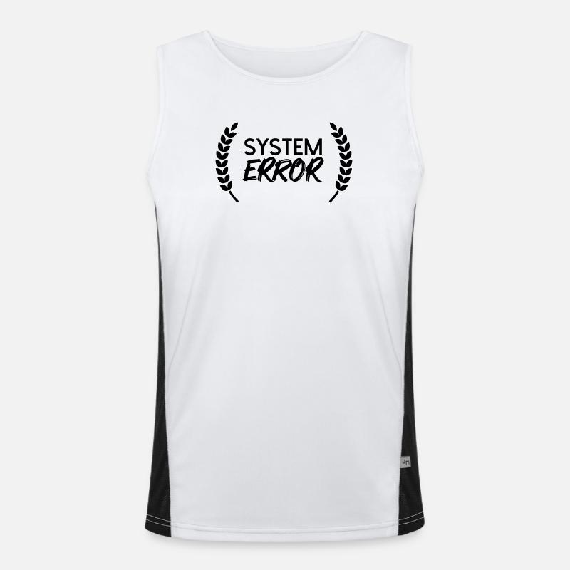 System failure - Men's Functional Contrast Tank Top  - white/black