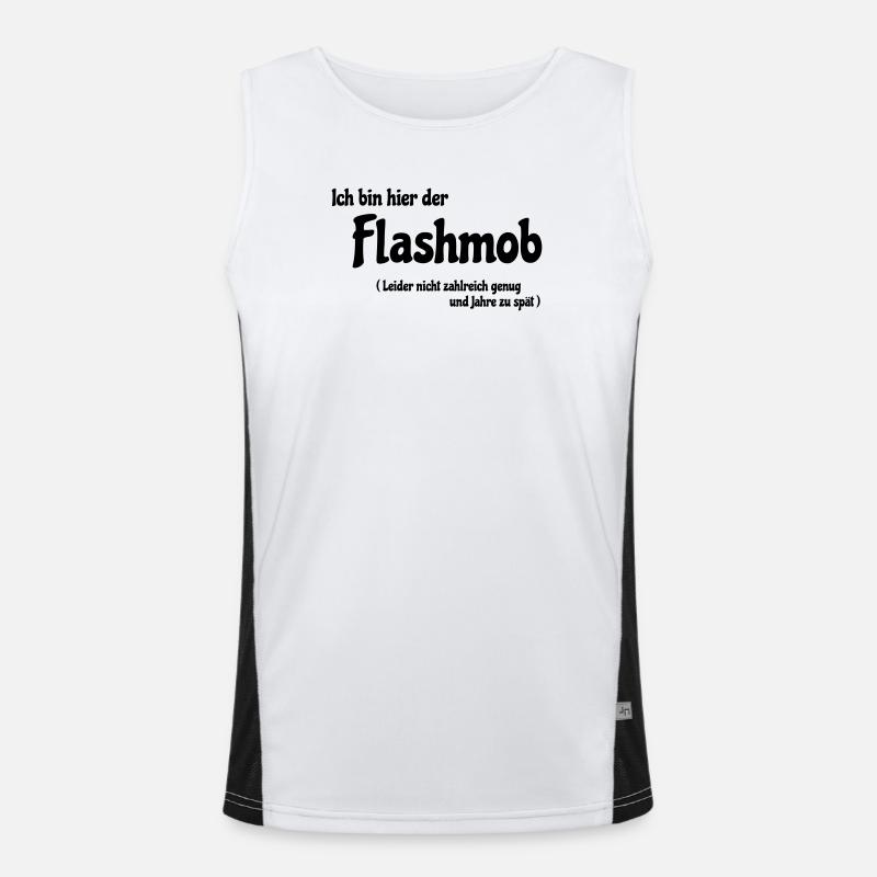 Flash mob - Men's Functional Contrast Tank Top  - white/black