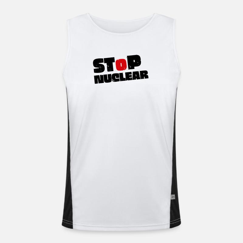 Nessuna energia nucleare Canotta sportiva da uomo in contrasto cromatico 