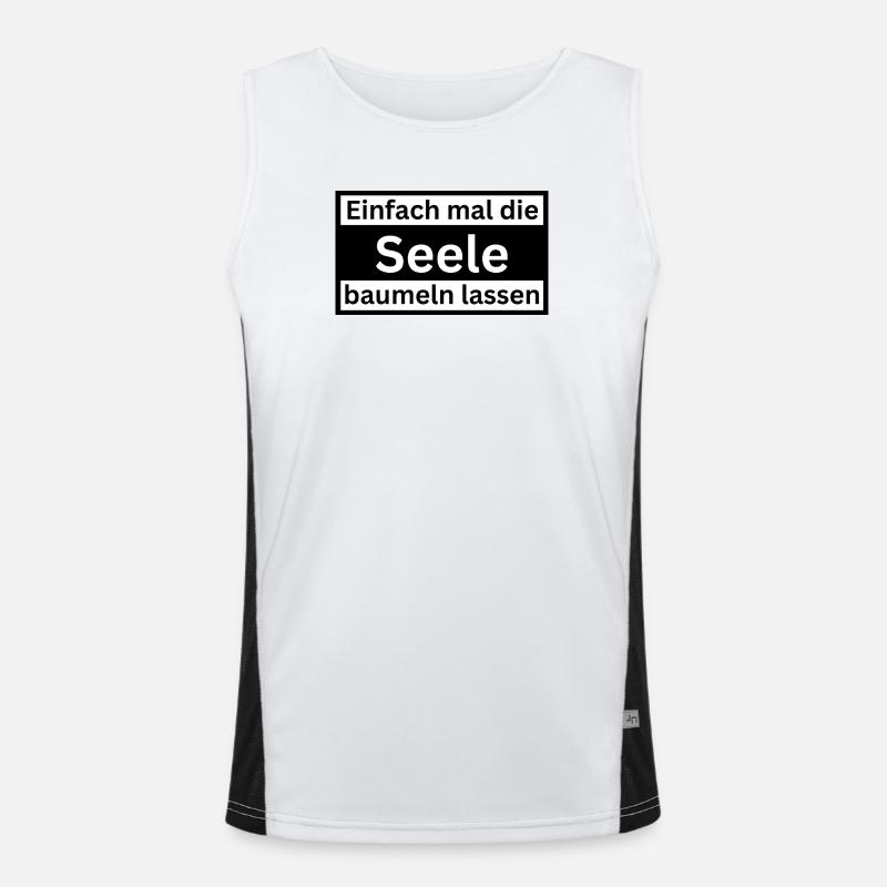 Einfach_mal_die_Selle_baumeln Funktionelles Kontrast-Tank Top für Männer 