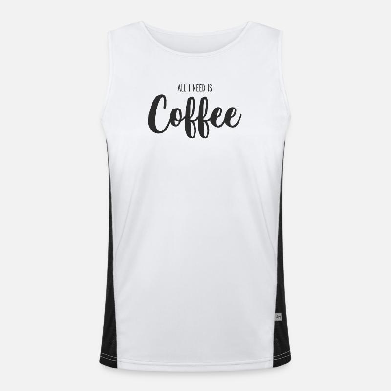 All I Need Is coffee Funktionelles Kontrast-Tank Top für Männer 
