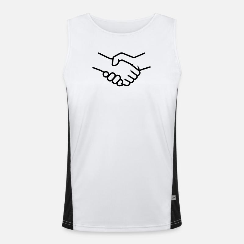 Handshake Hands Teamwork - Men's Functional Contrast Tank Top  - white/black