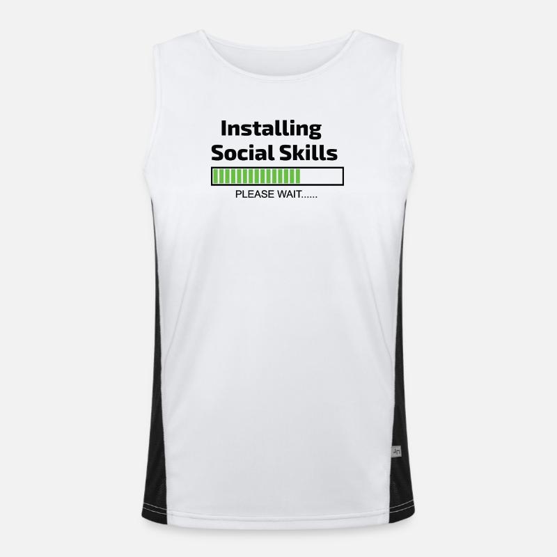 computer installing social skills programmer - Men's Functional Contrast Tank Top  - white/black