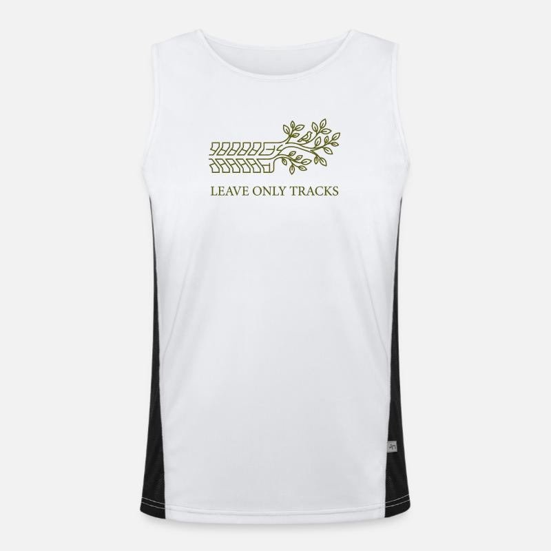 Leave Only Tracks Tree Tire Tread Art Men's Functional Contrast Tank Top 