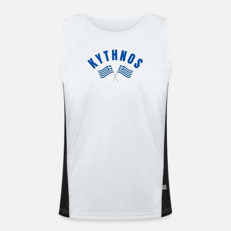 Drapeaux grecs de Kythnos Débardeur respirant contrasté Homme 