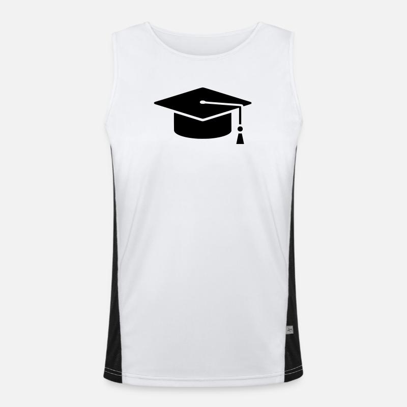 Graduation Cap Absolvent Logo Funktionelles Kontrast-Tank Top für Männer 