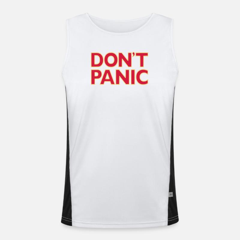 don't panic - Men's Functional Contrast Tank Top - white/black