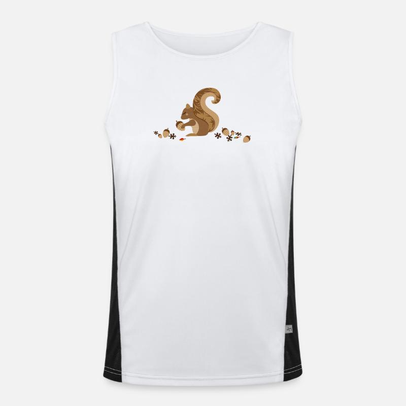 Ein Eichhörnchen mit einer Eichel Funktionelles Kontrast-Tank Top für Männer 