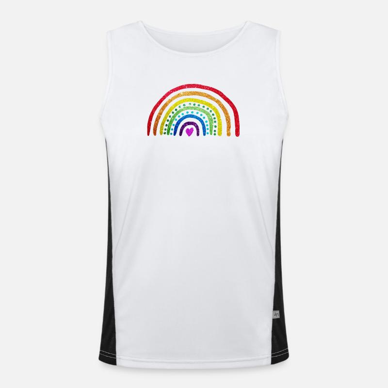 Rainbow Glitter Men's Functional Contrast Tank Top 