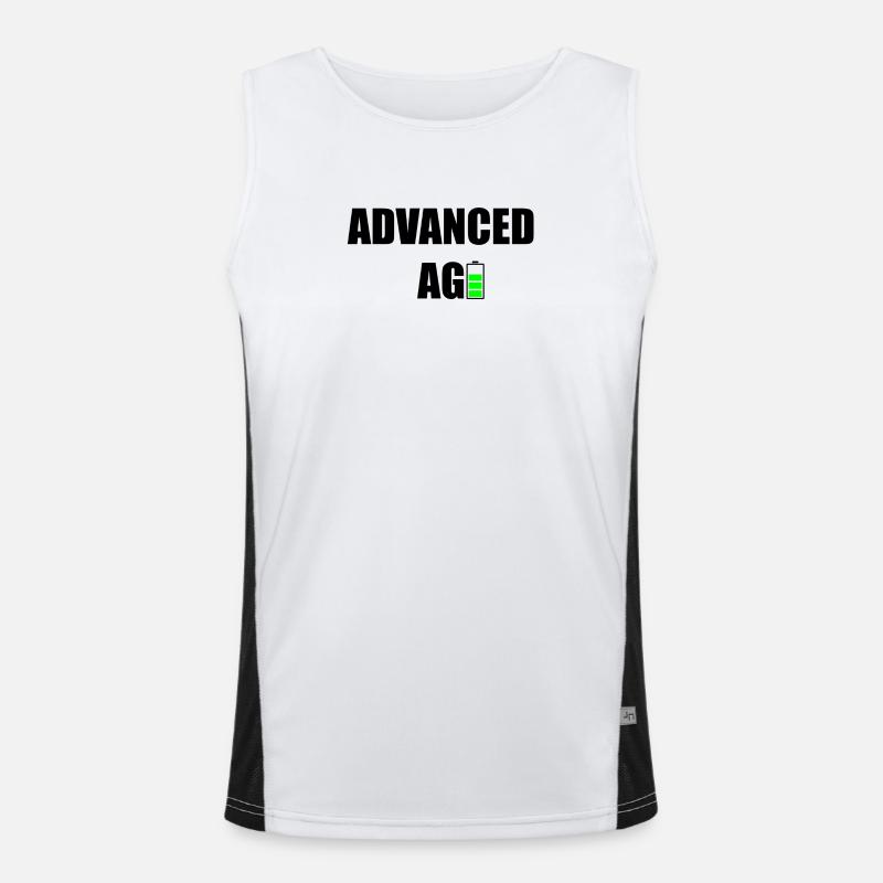 Advanced Age - Men's Functional Contrast Tank Top  - white/black