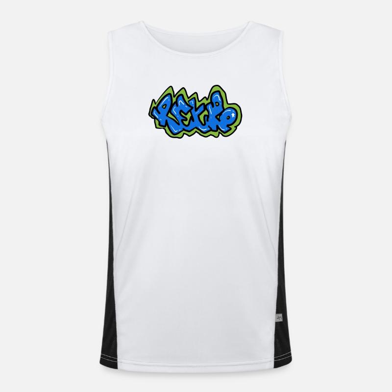 Retro graffiti design Men's Functional Contrast Tank Top 