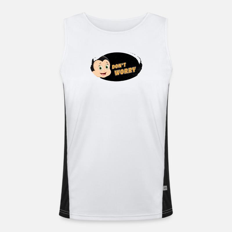 Dont worry be happy with Comic Funktionelles Kontrast-Tank Top für Männer 