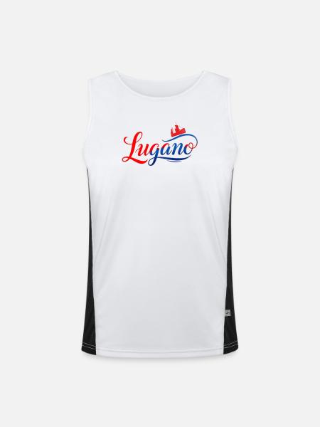 Lugano lettering - Men's Functional Contrast Tank Top - white/black