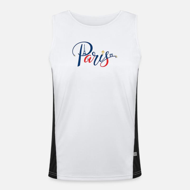Das authentische Paris Souvenir Funktionelles Kontrast-Tank Top für Männer 
