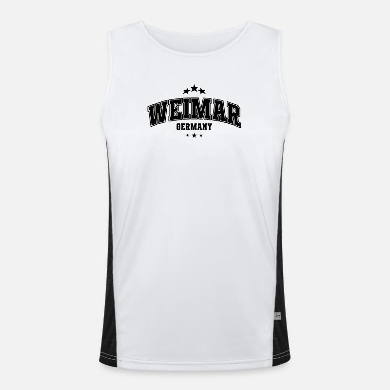 Weimar Varsity Schriftzug Souvenier Funktionelles Kontrast-Tank Top für Männer 