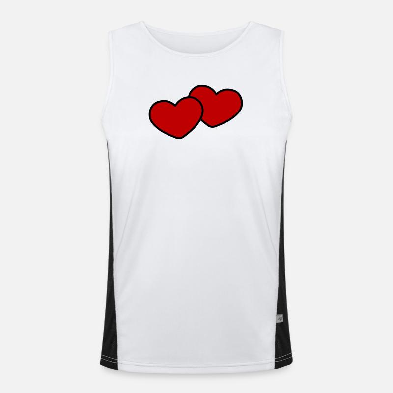 Herzen Paar Ehe Funktionelles Kontrast-Tank Top für Männer 