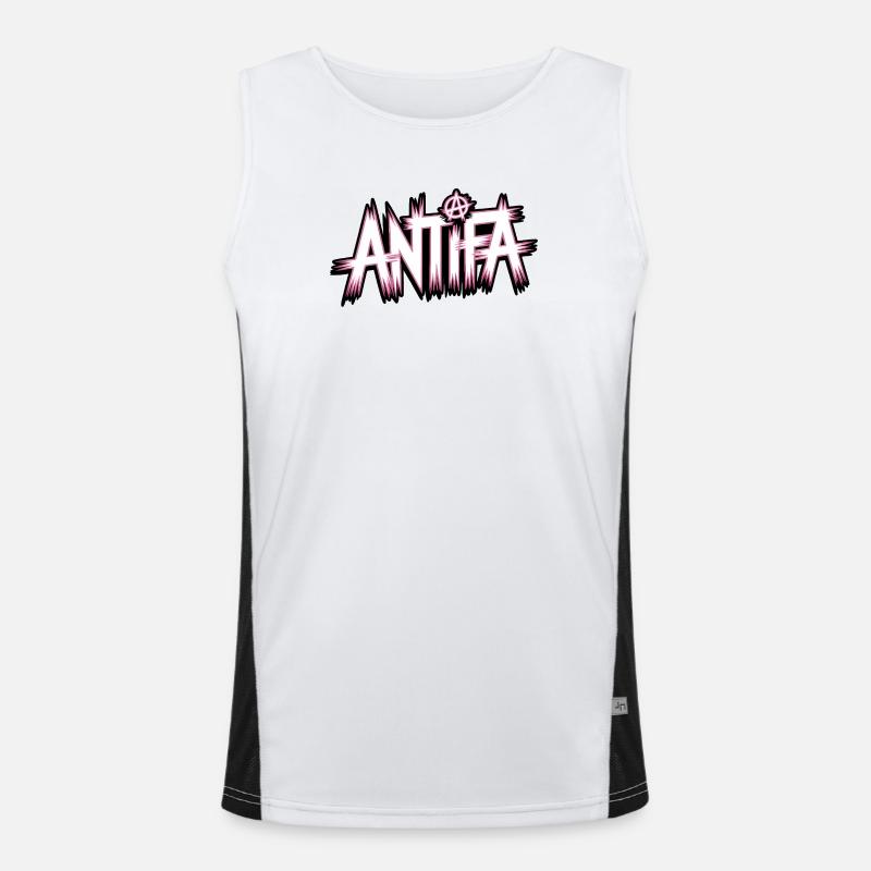 Antifa – Antifaschistisches Merch Funktionelles Kontrast-Tank Top für Männer 