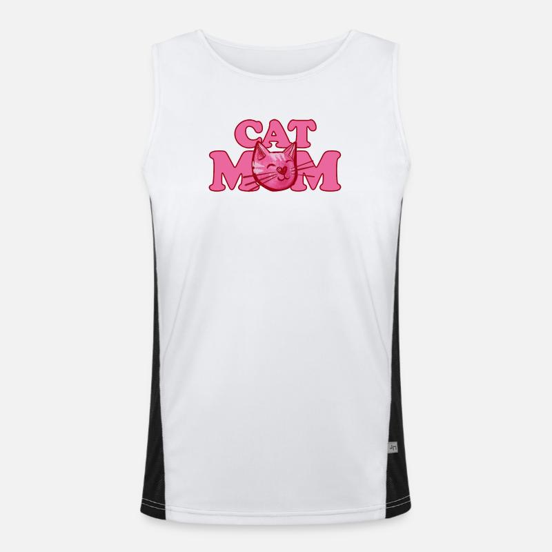 Graphique rose audacieux de la Maman Chat Débardeur respirant contrasté Homme 
