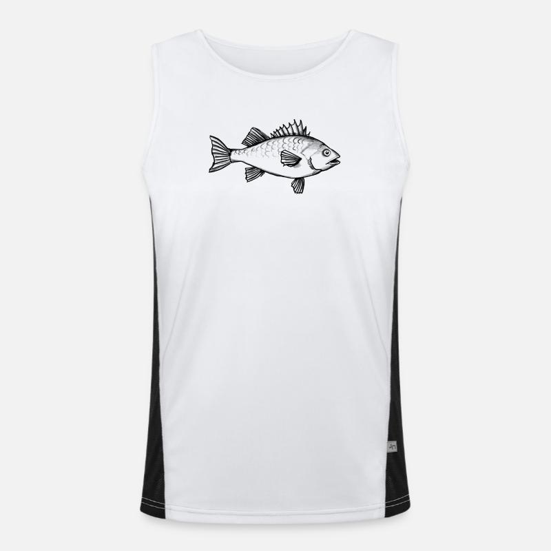 Poisson pêcheur poisson rouge - Illustration Débardeur respirant contrasté Homme 