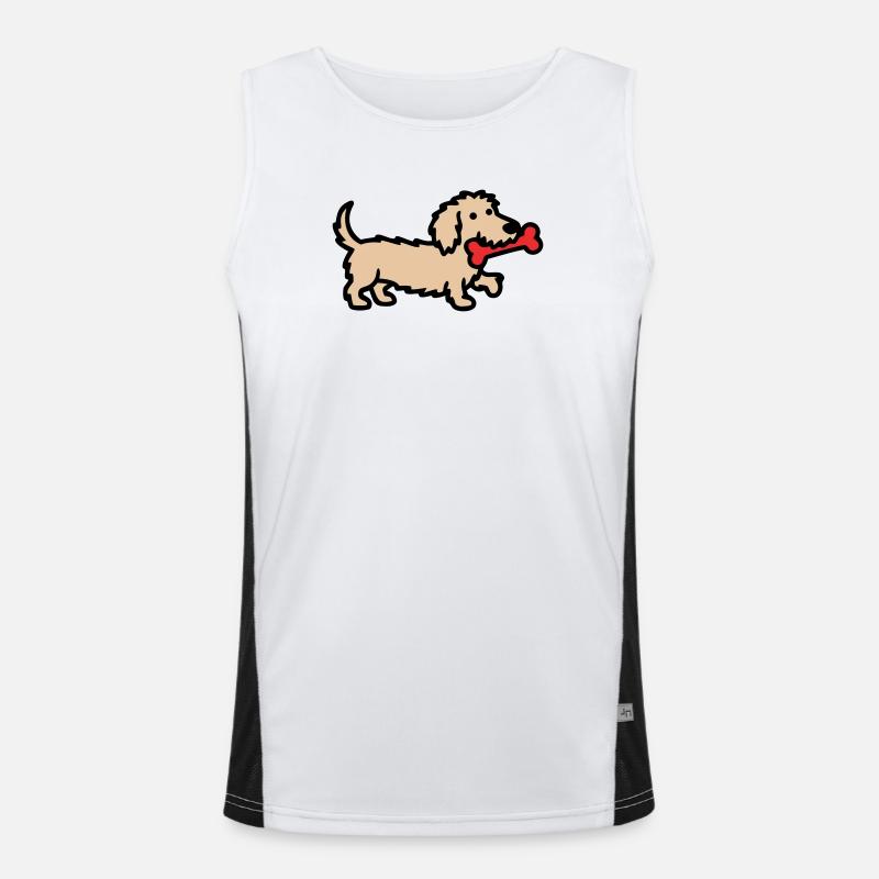 Terrier Doodle Knochen Comic Funktionelles Kontrast-Tank Top für Männer 