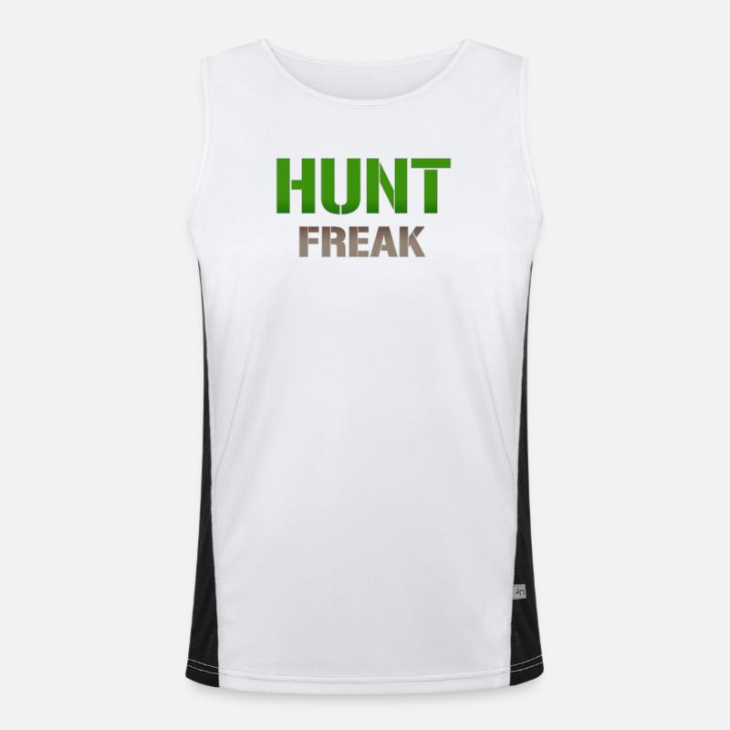 Hunt Freak Green Ball Typography Men's Functional Contrast Tank Top 