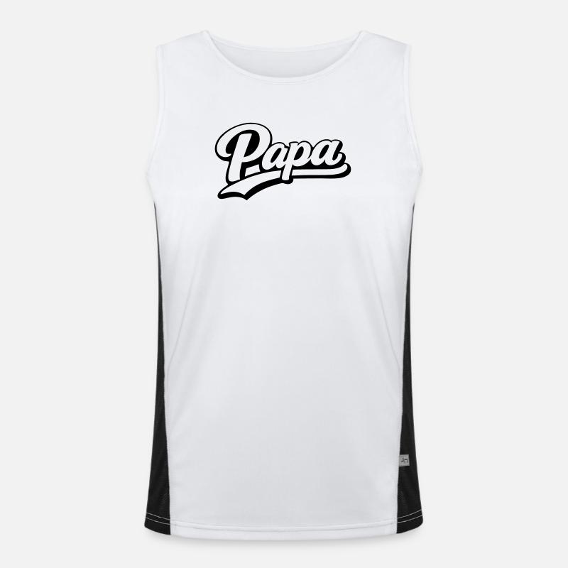 Dad - Men's Functional Contrast Tank Top  - white/black