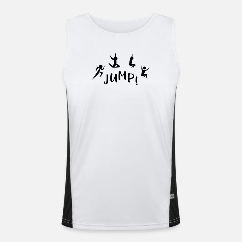 long jump - Men's Functional Contrast Tank Top  - white/black