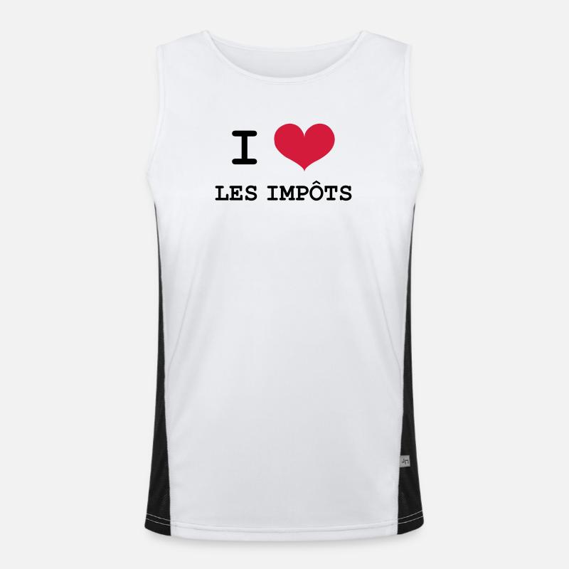 Ich liebe Steuern Funktionelles Kontrast-Tank Top für Männer 