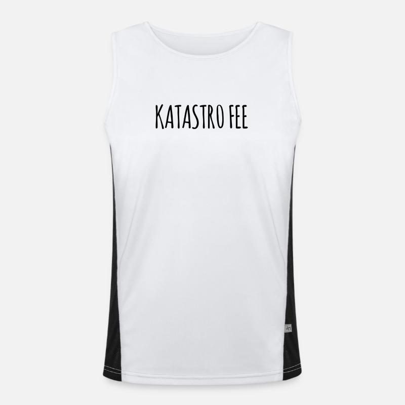 Katastrophe? Katastrofee! – Freches Wortspiel Funktionelles Kontrast-Tank Top für Männer 