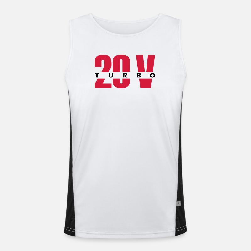 20V turbo - Men's Functional Contrast Tank Top  - white/black