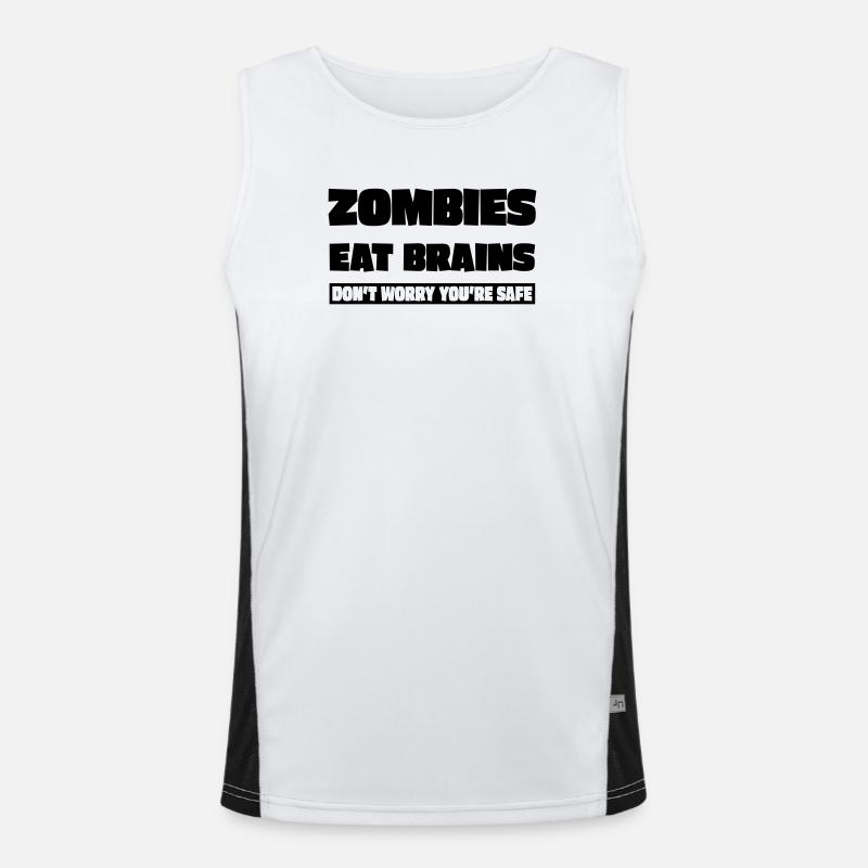 zombies eat brains Men's Functional Contrast Tank Top 