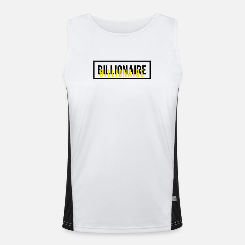 Conception de texte de motivation milliardaire Débardeur respirant contrasté Homme 