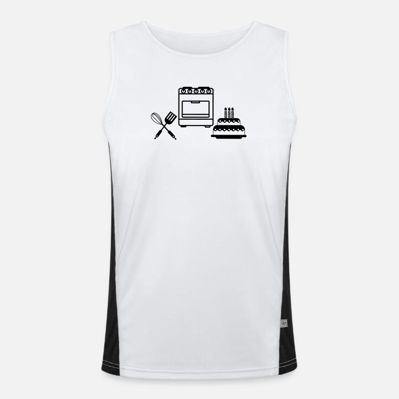 Backe einen Kuchen Funktionelles Kontrast-Tank Top für Männer 