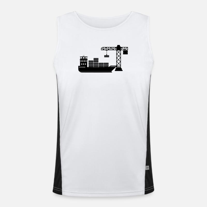 Seecontainerboot mit Kranentladung Funktionelles Kontrast-Tank Top für Männer 
