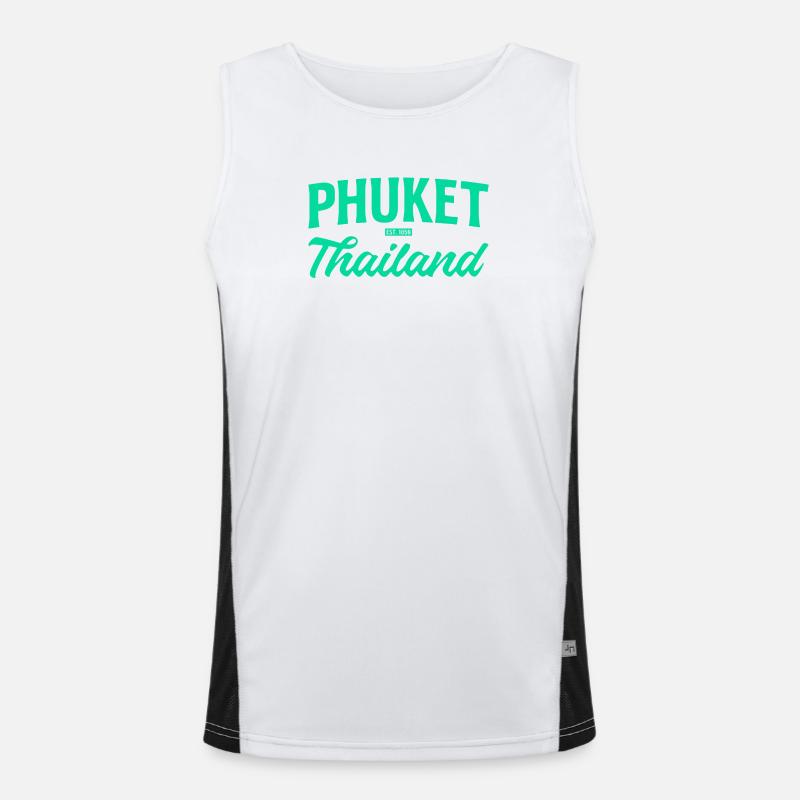 Écriture sarcelle de Phuket Thaïlande Débardeur respirant contrasté Homme 