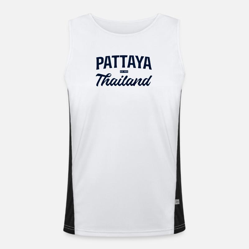 Pattaya Thailand Script Funktionelles Kontrast-Tank Top für Männer 