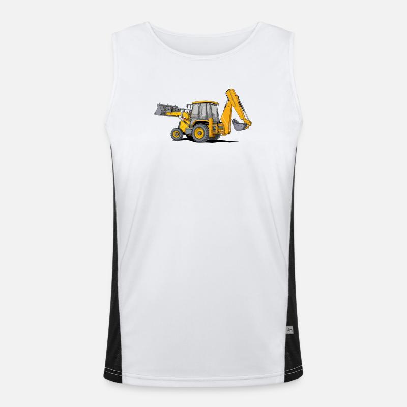Backhoe Loader Tractor Men's Functional Contrast Tank Top 