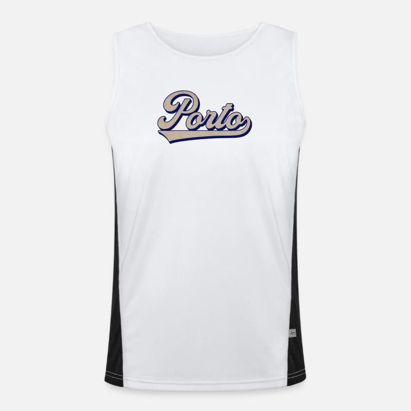 Porto Script Vintage Stil Funktionelles Kontrast-Tank Top für Männer 
