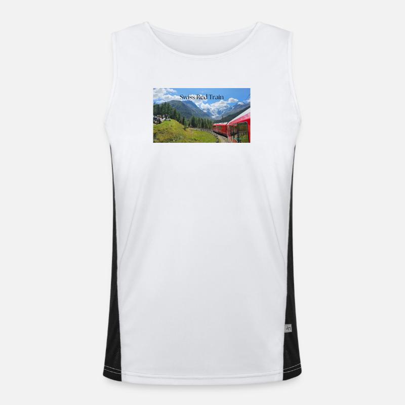 Schweizerischer Roter Zug Funktionelles Kontrast-Tank Top für Männer 