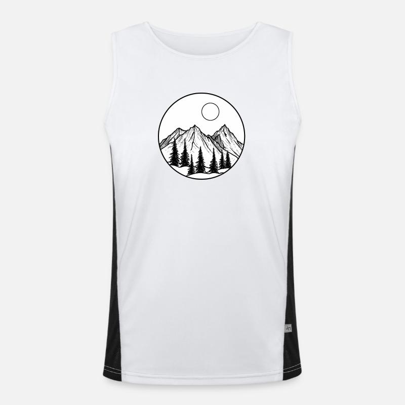 Mountain design and mountain landscape logo Men's Functional Contrast Tank Top 